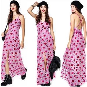 For Love and Lemons Rosita pink maxi velve…